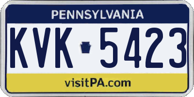 PA license plate KVK5423