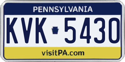 PA license plate KVK5430