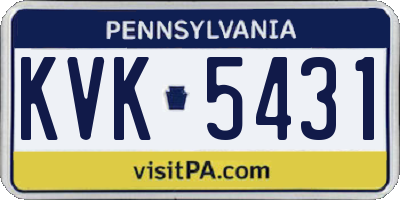 PA license plate KVK5431