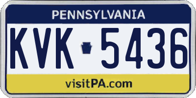 PA license plate KVK5436