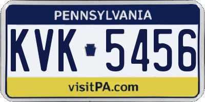 PA license plate KVK5456