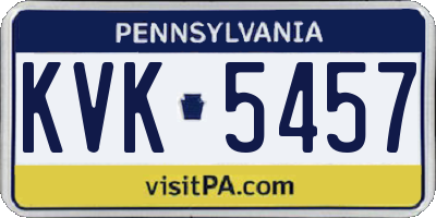 PA license plate KVK5457