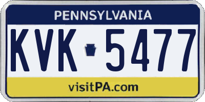 PA license plate KVK5477