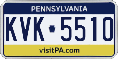 PA license plate KVK5510