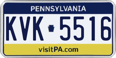 PA license plate KVK5516