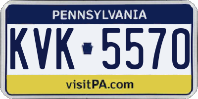 PA license plate KVK5570