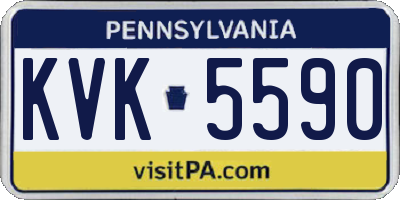 PA license plate KVK5590