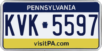 PA license plate KVK5597
