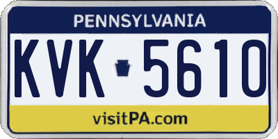 PA license plate KVK5610