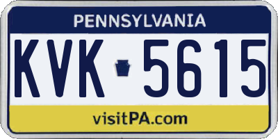 PA license plate KVK5615