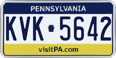 PA license plate KVK5642