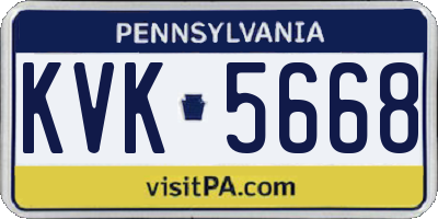 PA license plate KVK5668