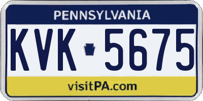 PA license plate KVK5675