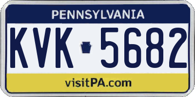 PA license plate KVK5682
