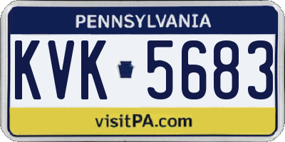 PA license plate KVK5683