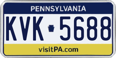 PA license plate KVK5688