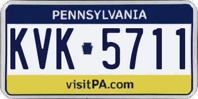 PA license plate KVK5711