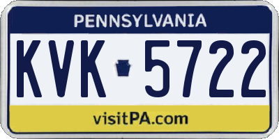 PA license plate KVK5722