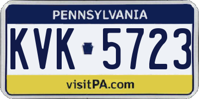 PA license plate KVK5723