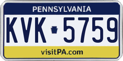 PA license plate KVK5759