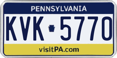 PA license plate KVK5770