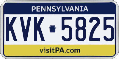 PA license plate KVK5825