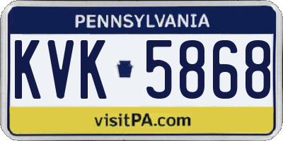 PA license plate KVK5868