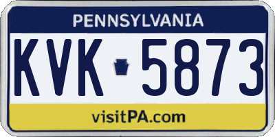 PA license plate KVK5873