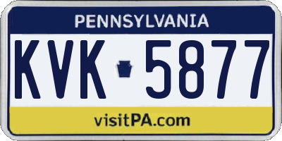 PA license plate KVK5877