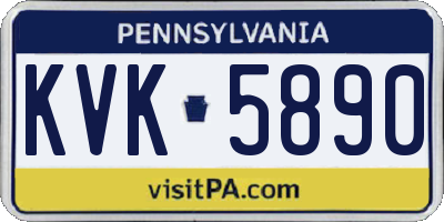 PA license plate KVK5890