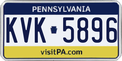 PA license plate KVK5896