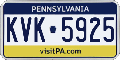 PA license plate KVK5925