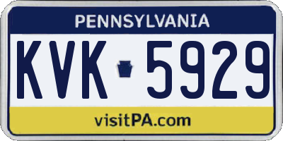 PA license plate KVK5929