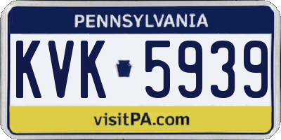 PA license plate KVK5939