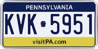 PA license plate KVK5951