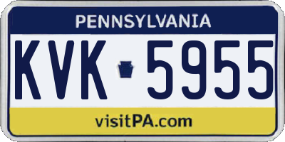 PA license plate KVK5955