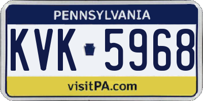 PA license plate KVK5968