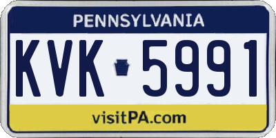 PA license plate KVK5991