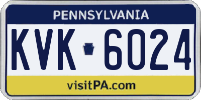 PA license plate KVK6024