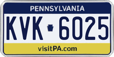 PA license plate KVK6025