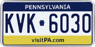PA license plate KVK6030