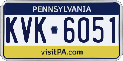 PA license plate KVK6051