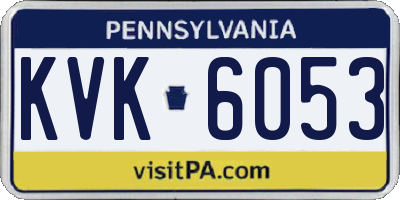 PA license plate KVK6053