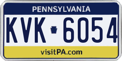 PA license plate KVK6054