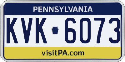 PA license plate KVK6073