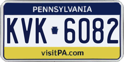 PA license plate KVK6082