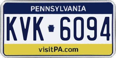 PA license plate KVK6094