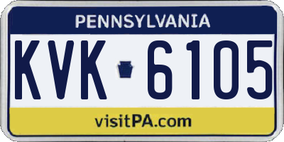 PA license plate KVK6105