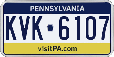 PA license plate KVK6107