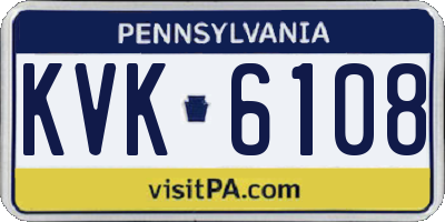 PA license plate KVK6108